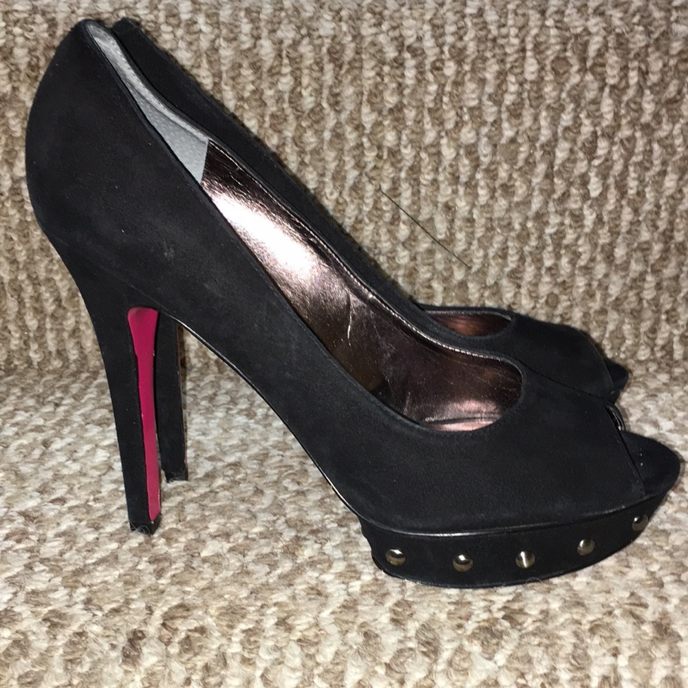 Paris Hilton Red Bottom real sueded NWT platform pumps